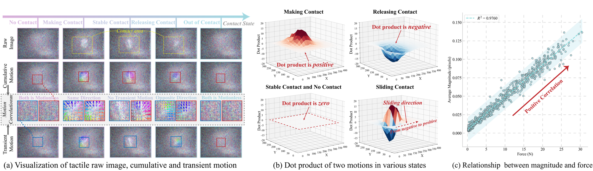Analysis of tactile motion correlation